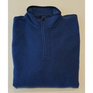 Loro Piana Men's Fleece Style Half Zip Sweater Blue Size 58 IT/XXXL US